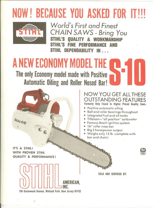 STIHL+510+Chainsaw Stihl S10 Top Handle" ever produced? - Chainsaw Collectors.se