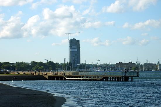 Gdynia, sea, towers, budowa