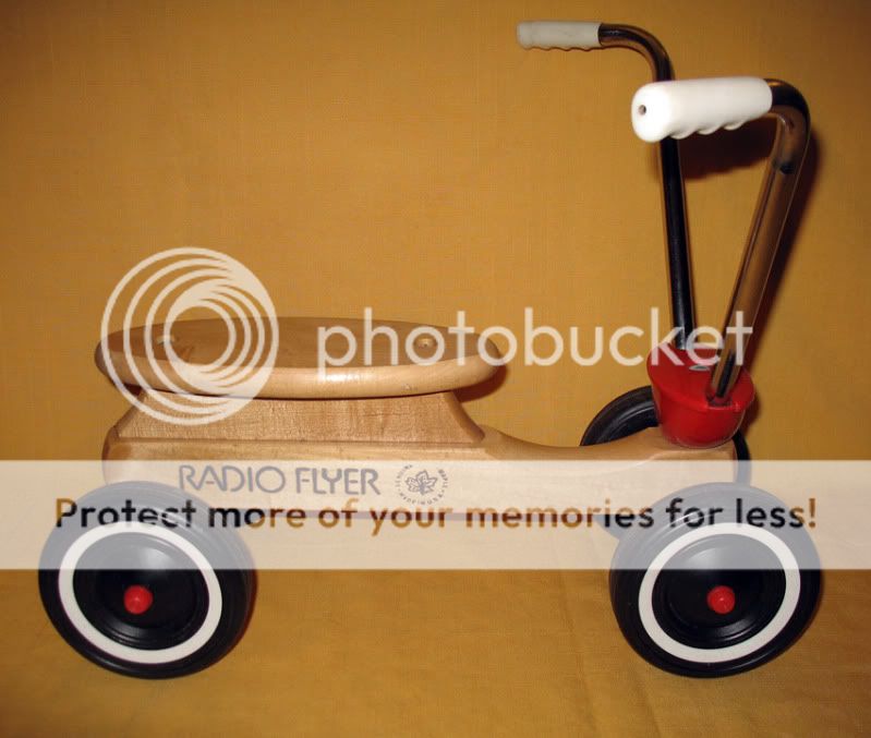 Vintage Radio Flyer Ride on 4 Wheel Toy Scooter Tricycle Maple Wood Kids Bike