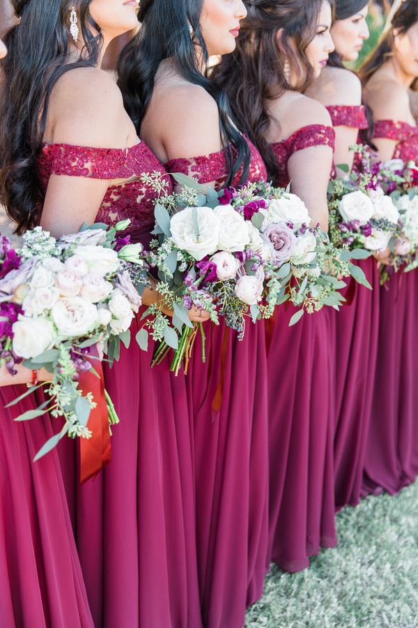 Blush and Crimson Arizona Wedding with Pops of Navy Blue | The Perfect ...