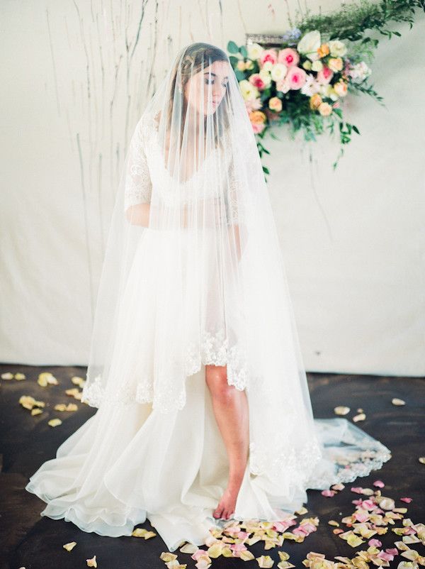 Romantic Floral Filled Bridal Portraits on Film | The Perfect Palette