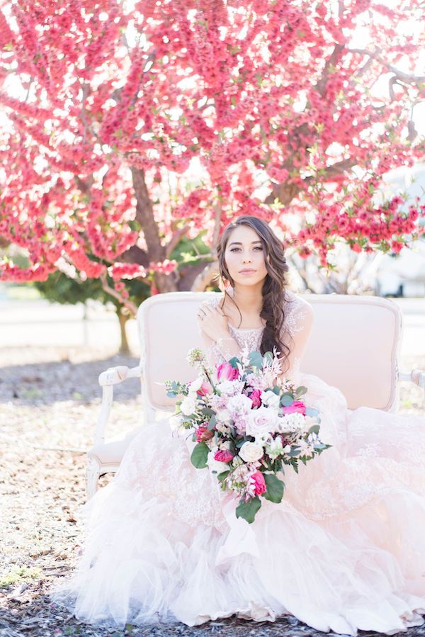  Cherry Blossom Bridal Portraits at Hawk Ranch