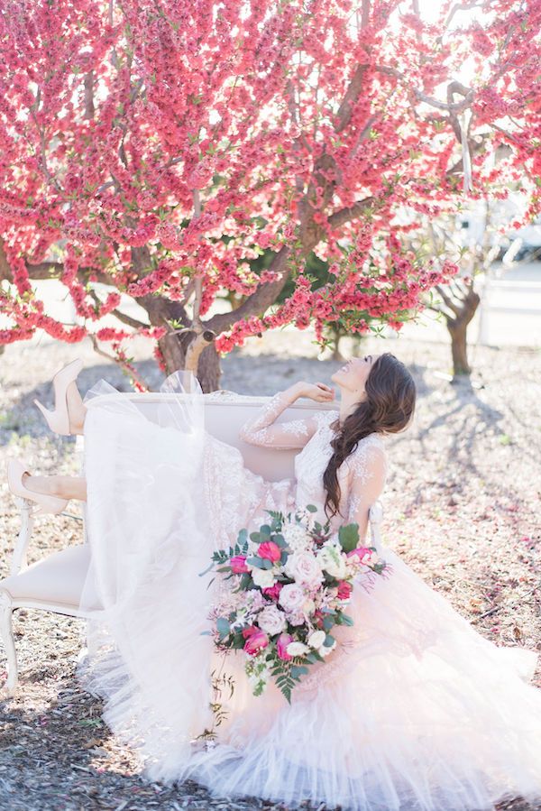  Cherry Blossom Bridal Portraits at Hawk Ranch