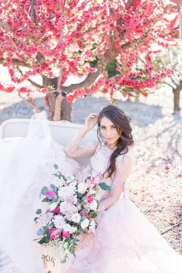  Cherry Blossom Bridal Portraits at Hawk Ranch