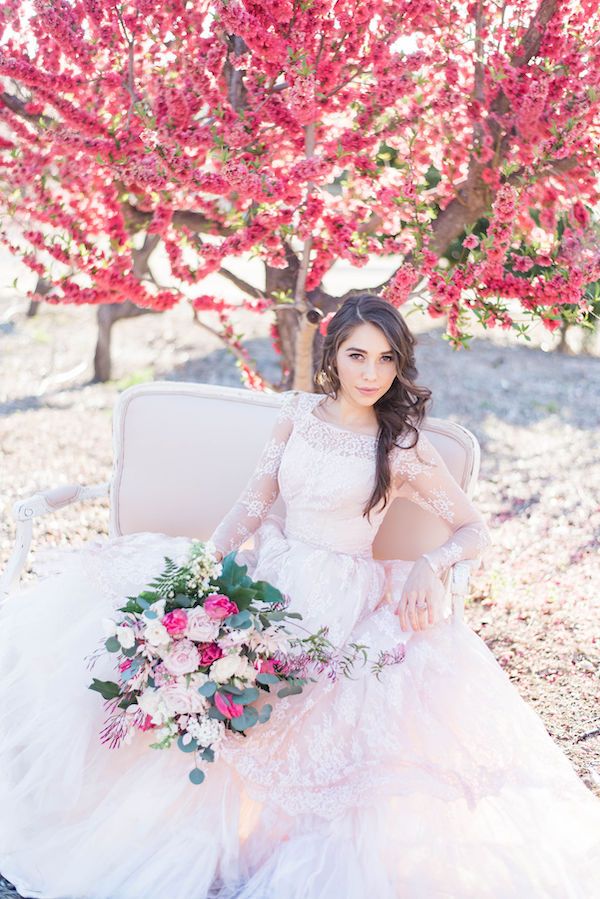  Cherry Blossom Bridal Portraits at Hawk Ranch