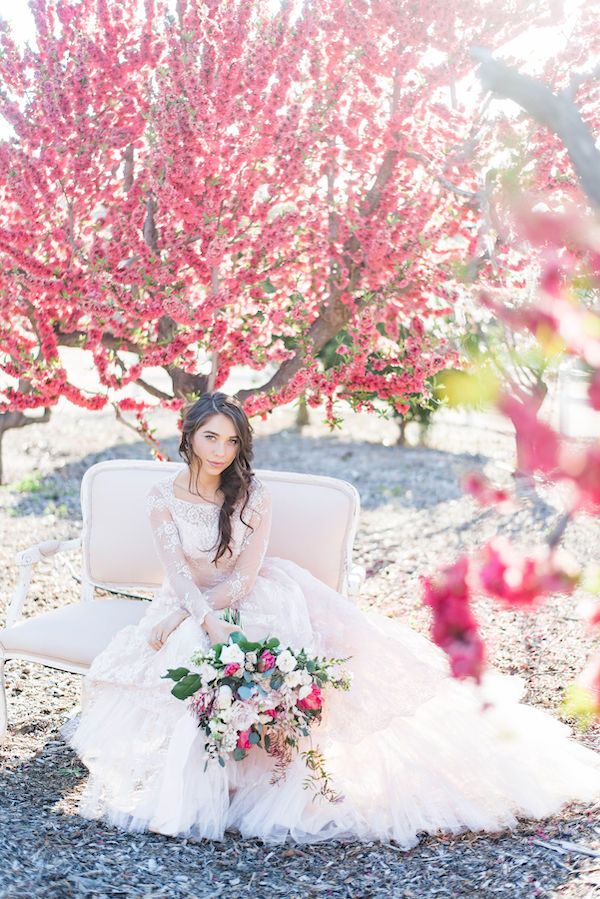  Cherry Blossom Bridal Portraits at Hawk Ranch