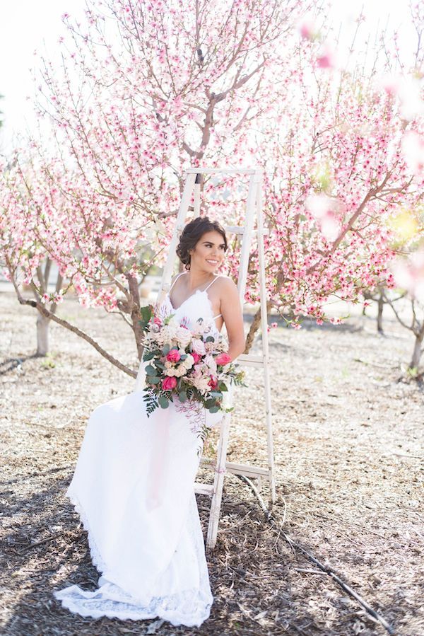  Cherry Blossom Bridal Portraits at Hawk Ranch