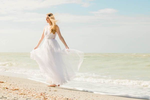  Beach Bridal Portraits at Sanibel Island