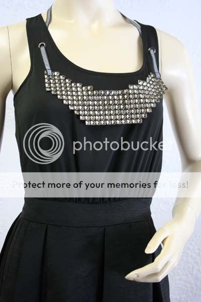   GENERATION BLACK COLORED SLEEVELESS DRESS WITH NECKLACE DETAILS