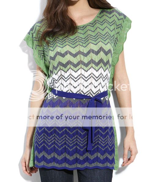 BLUE COMBO COLOR ROUND NECK SLEEVELESS KNIT TOP WITH TIE AT WAIST