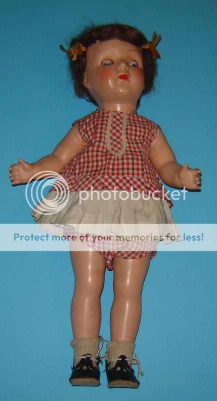 ANTIQUE GERMAN MAMA DOLL HARD PLASTIC GLASS EYES 17  